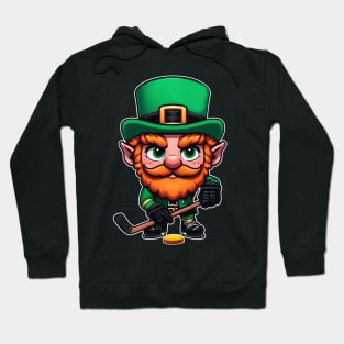 St Patrick's Day Leprechaun Ice Hockey Player Irish Hoodie